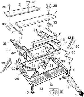 Page A Diagram and Parts List for 79-034 5 Black and Decker Sawhorse